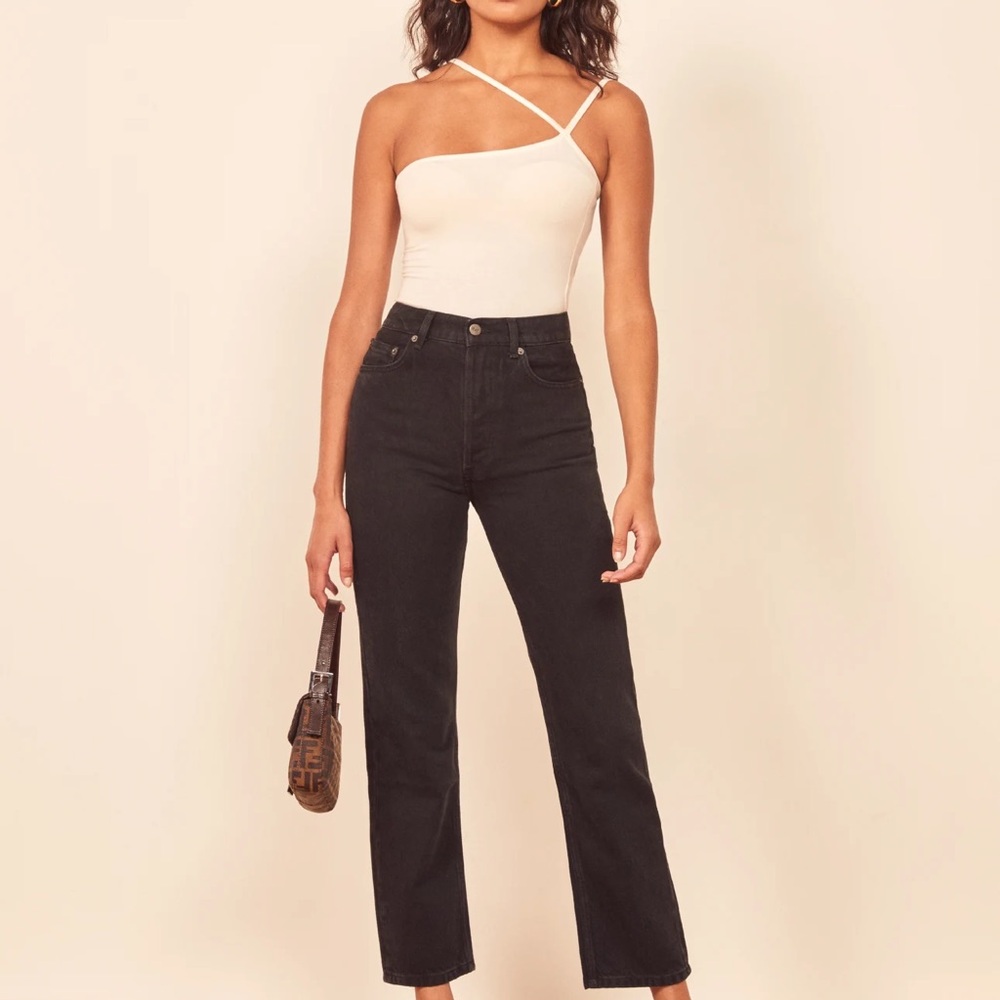 Reformation Petites Cynthia High Rise Straight Jeans